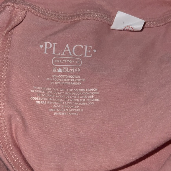 Place childrens place NWT pink leggings monochrome hearts left leg XXL/16 - Picture 5 of 6